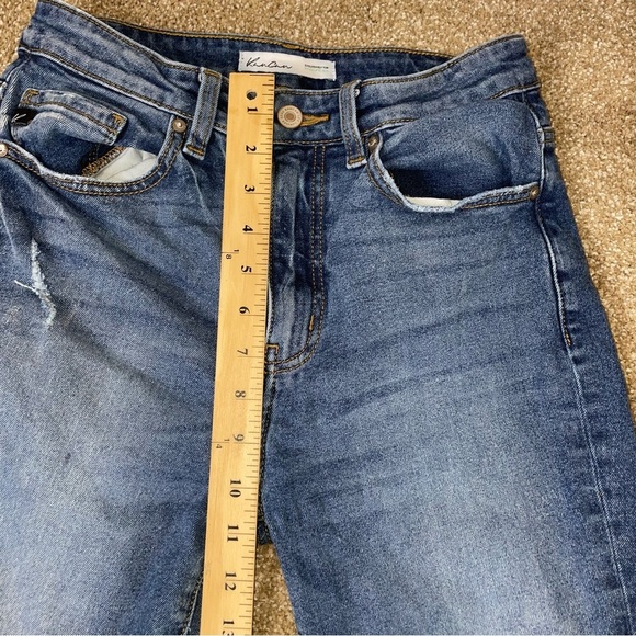 Kan Can jeans straight leg factory distressed holy 26" X 26" High rise FLAWED - Picture 2 of 10